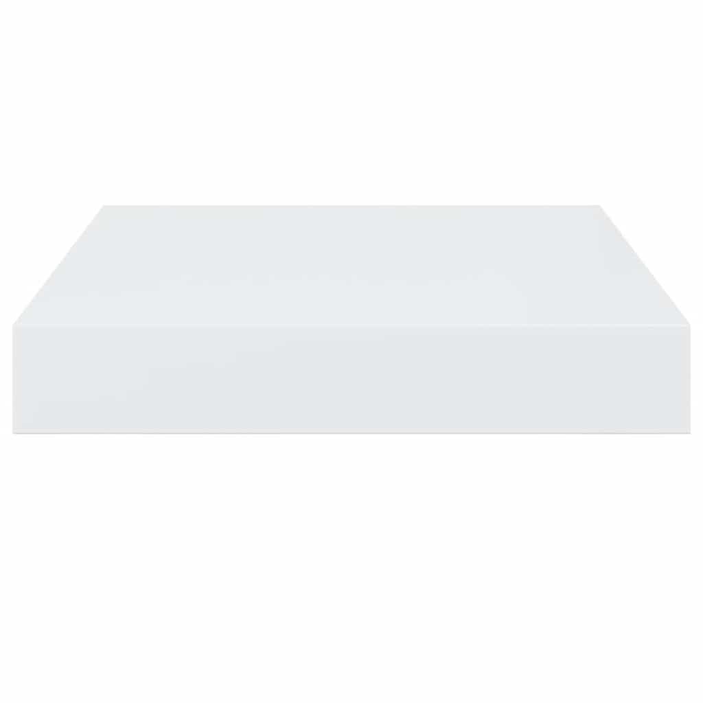 Plutajuće zidne police 2 kom sjajne bijele 23x23,5x3,8 cm MDF
