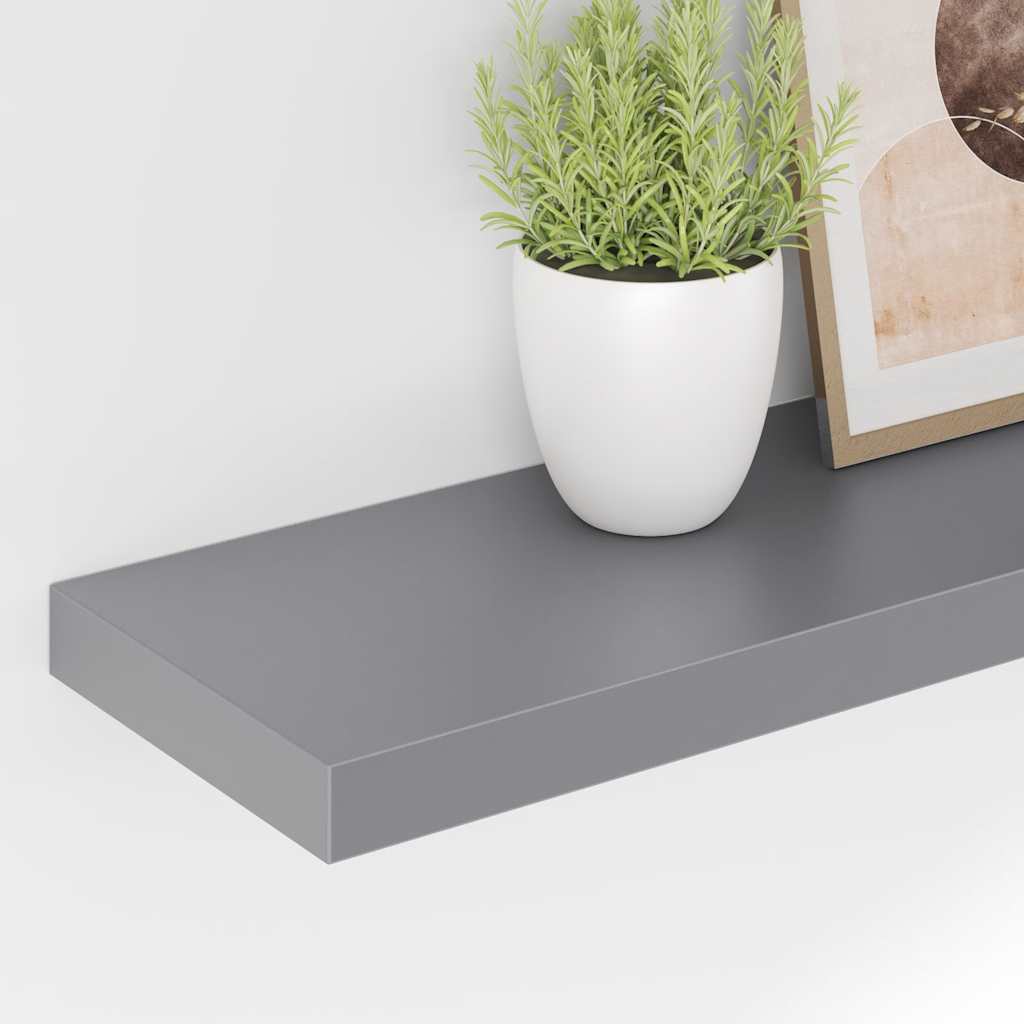Plutajuće zidne police 4 kom sive 90 x 23,5 x 3,8 cm MDF