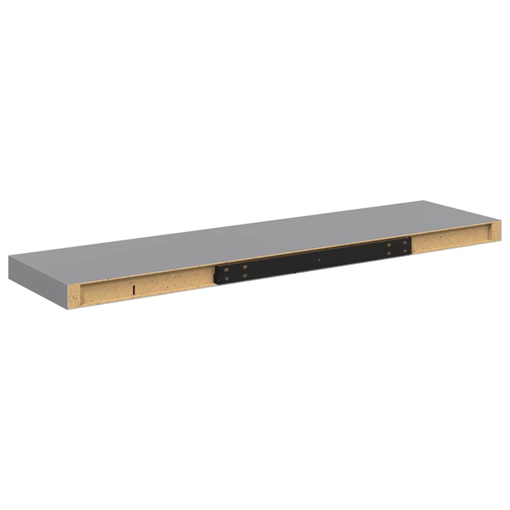 Plutajuće zidne police 4 kom sive 90 x 23,5 x 3,8 cm MDF