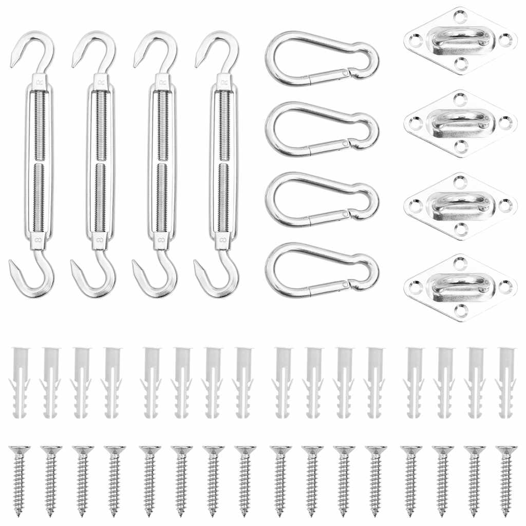 12-dijelni set dodataka za jedro protiv sunca nehrđajući čelik 80 x 50 mm
