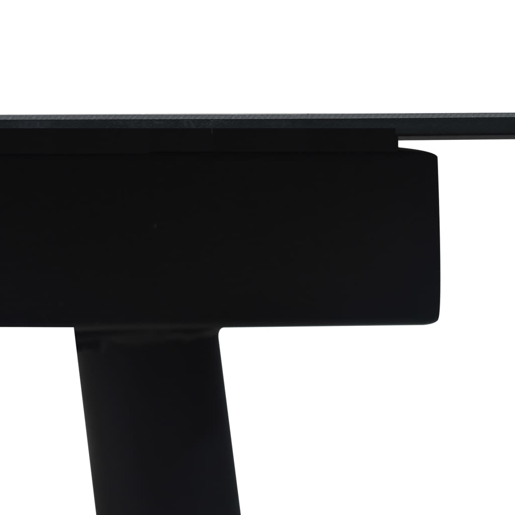Vrtni blagovaonski stol crni 150 x 80 x 74 cm čelik i staklo