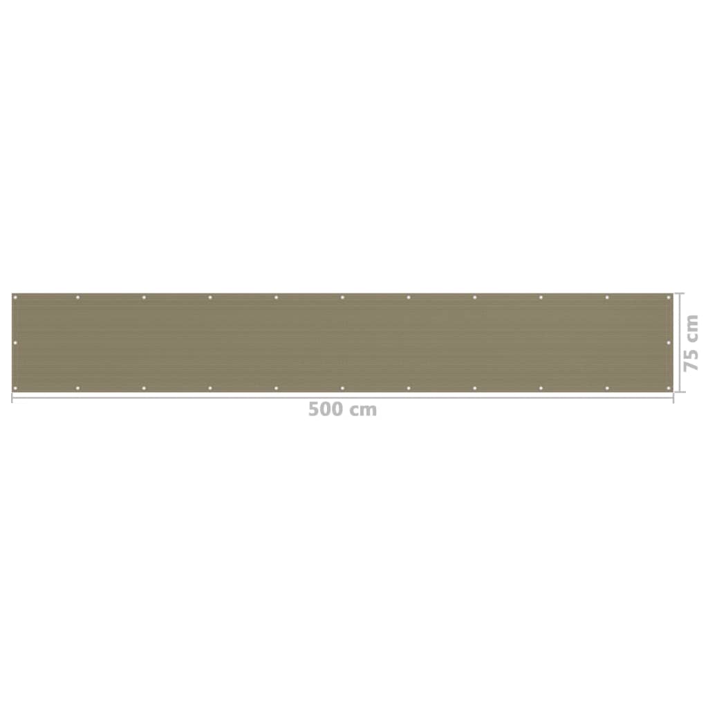 Balkonski zastor smeđe-sivi 75 x 500 cm HDPE