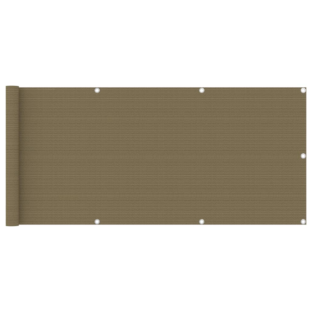 Balkonski zastor smeđe-sivi 75 x 600 cm HDPE