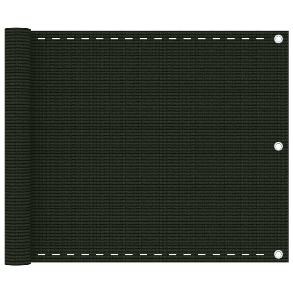 Balkonski zastor tamnozeleni 75 x 600 cm HDPE