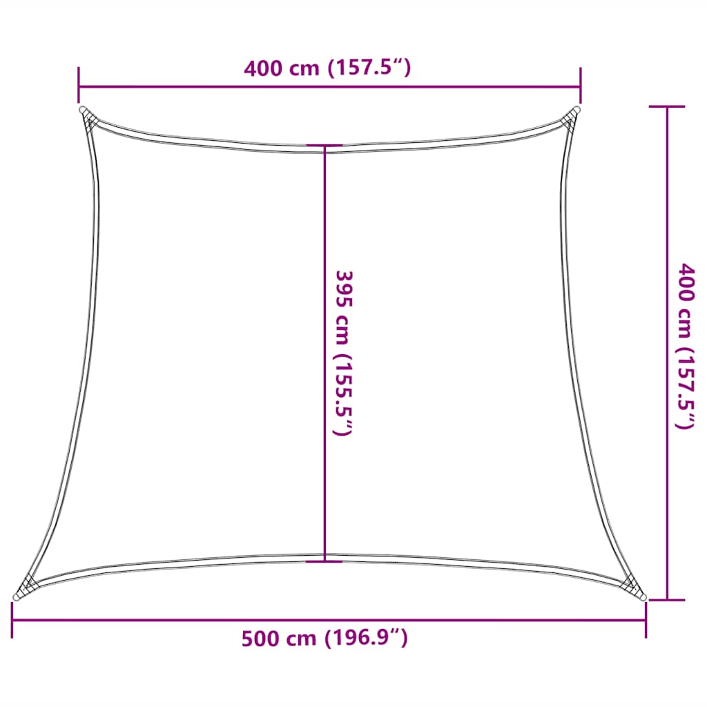 Jedro za zaštitu od sunca 160 g/m² crveno 4/5 x 4 m HDPE