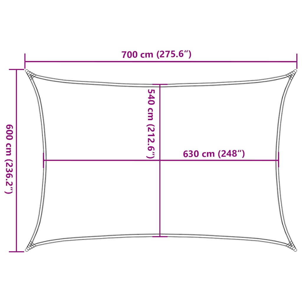 Jedro za zaštitu od sunca 160 g/m² Pravokutno narančasto 6x7 m HDPE