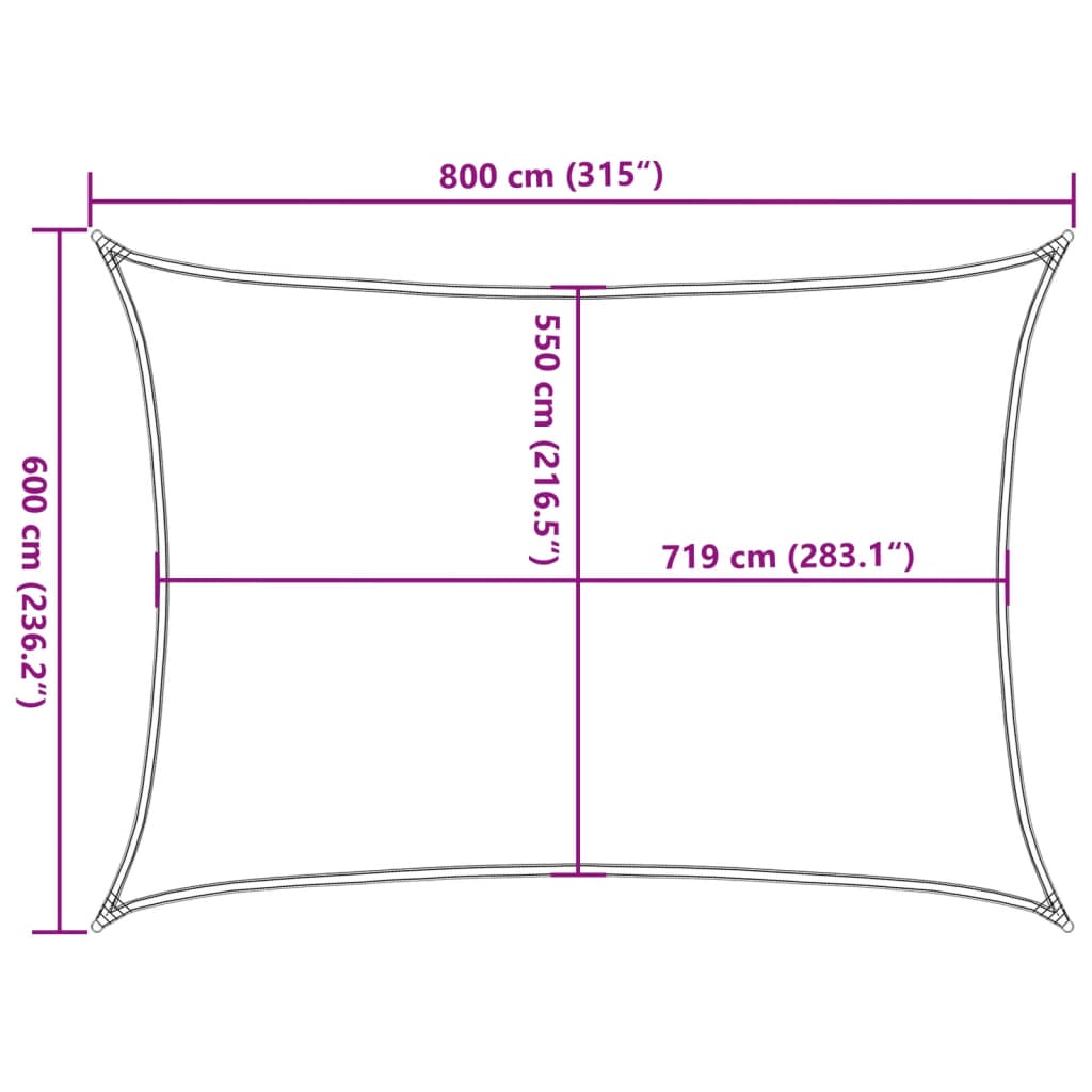 Jedro za zaštitu od sunca 160 g/m² terakota 6 x 8 m HDPE