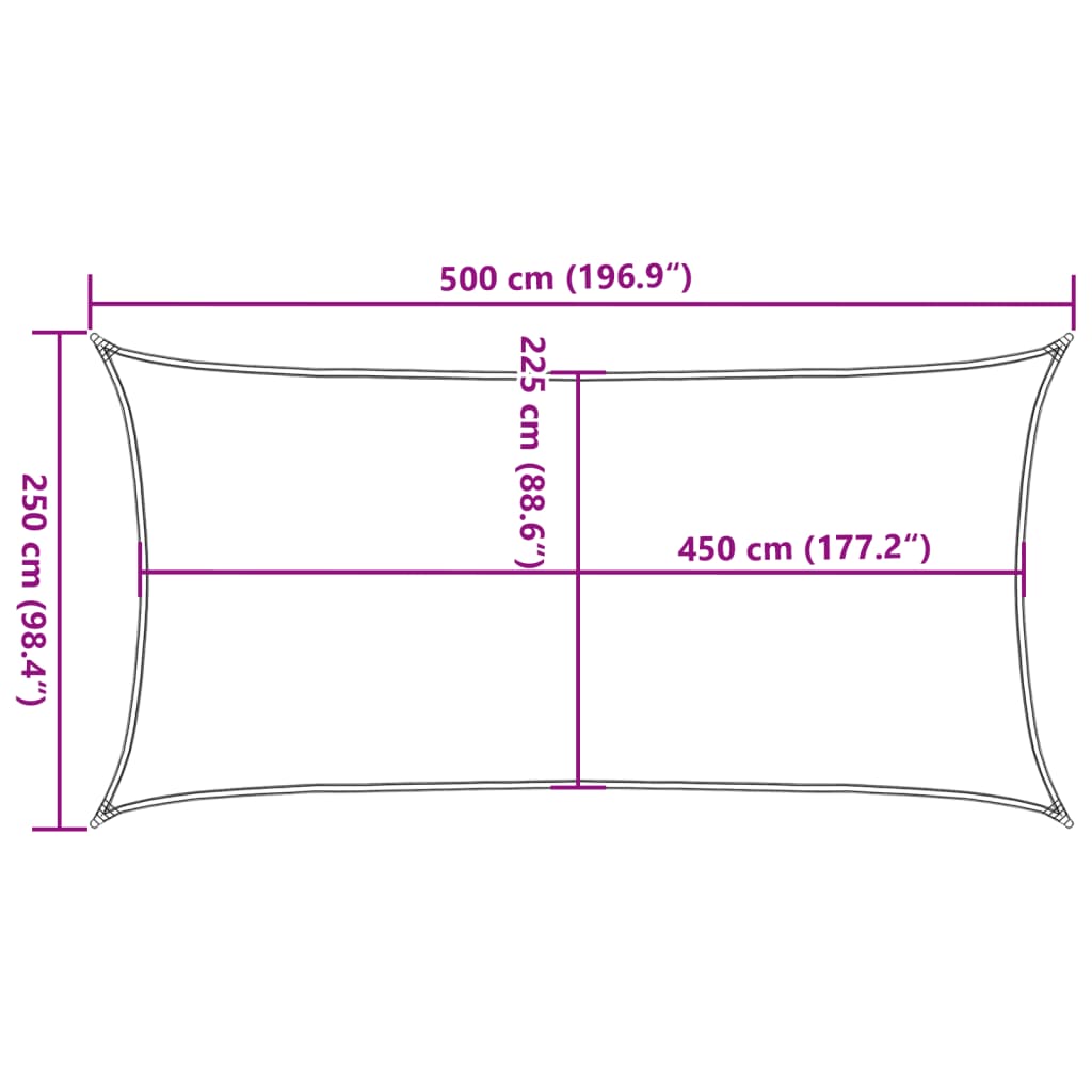 Jedro za zaštitu od sunca 160 g/m² smeđe 2,5 x 5 m HDPE