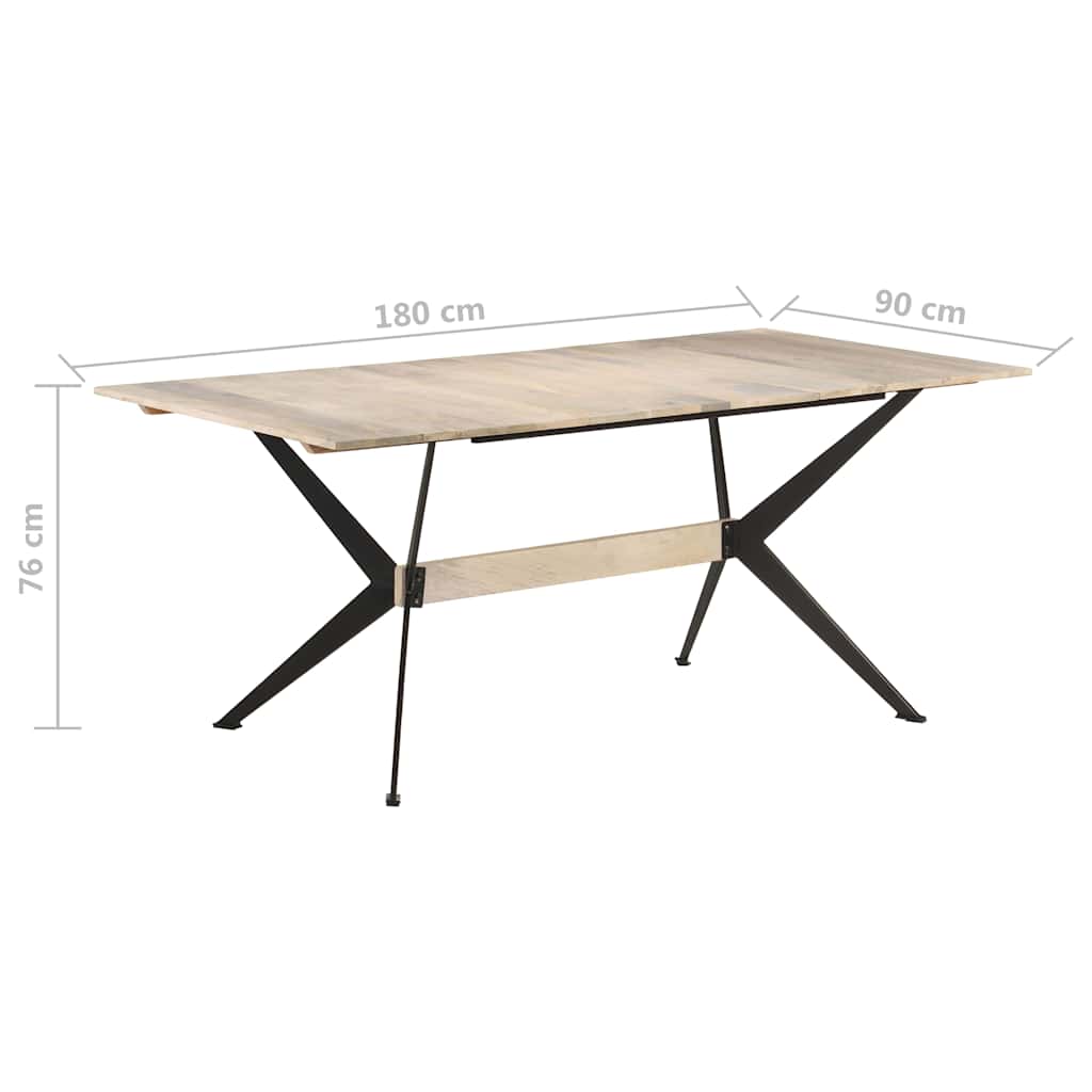 Blagovaonski stol 180 x 90 x 76 cm od masivnog drva manga Smeđa