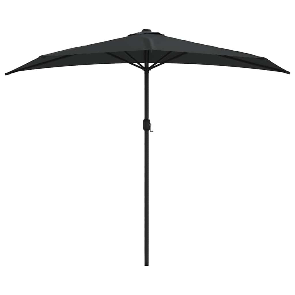Balkonski suncobran crni 270 x 144 x 222 cm polukružni
