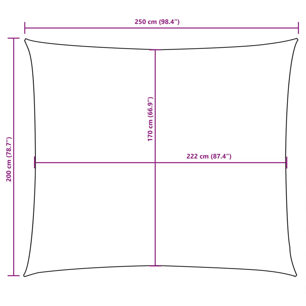 Jedro protiv sunca od tkanine Oxford pravokutno 2 x 2,5 m plavo