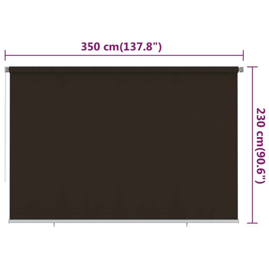 Vanjska roleta za zamračivanje 350 x 230 cm smeđa HDPE