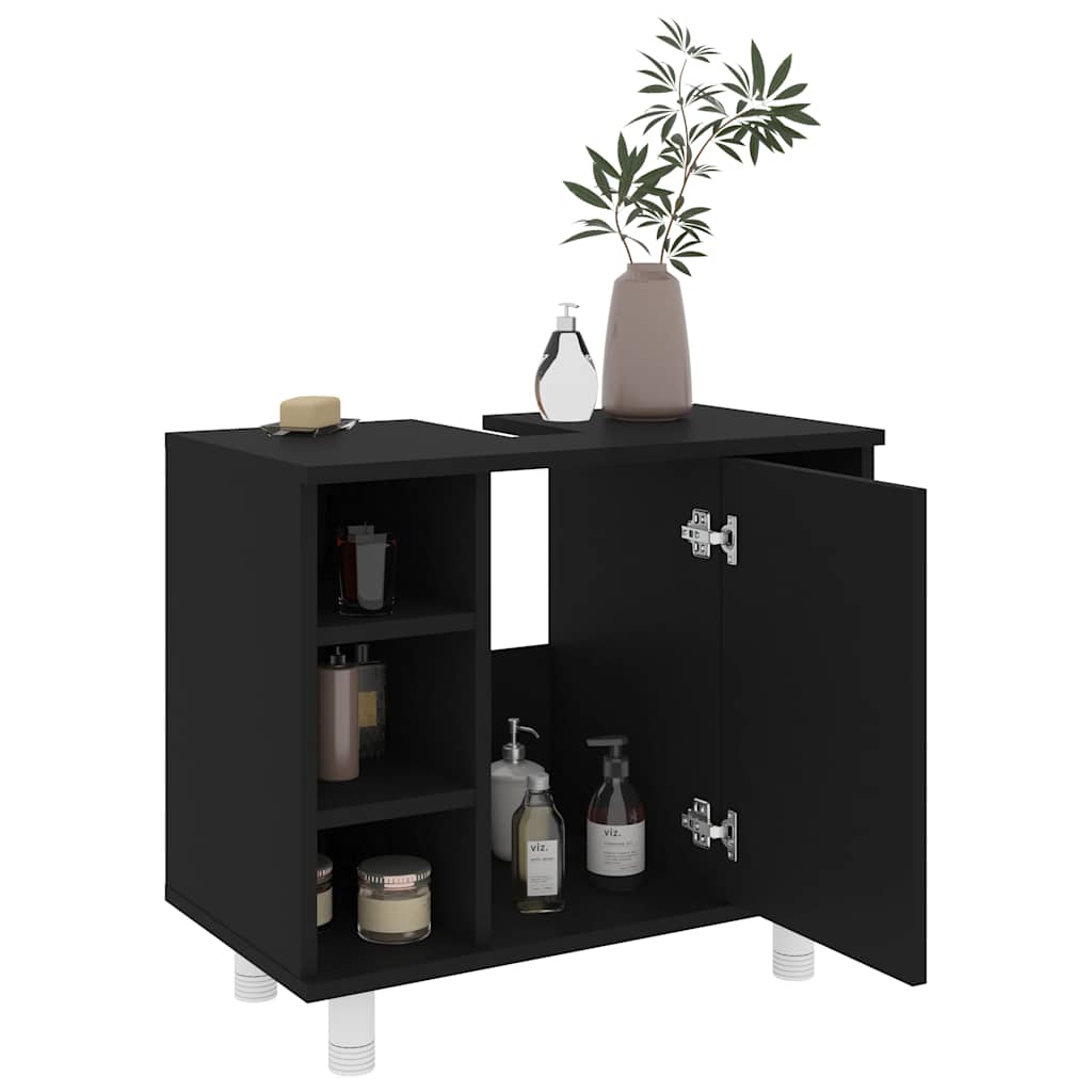 Kupaonski ormarić crni 60 x 32 x 53,5 cm od konstruiranog drva