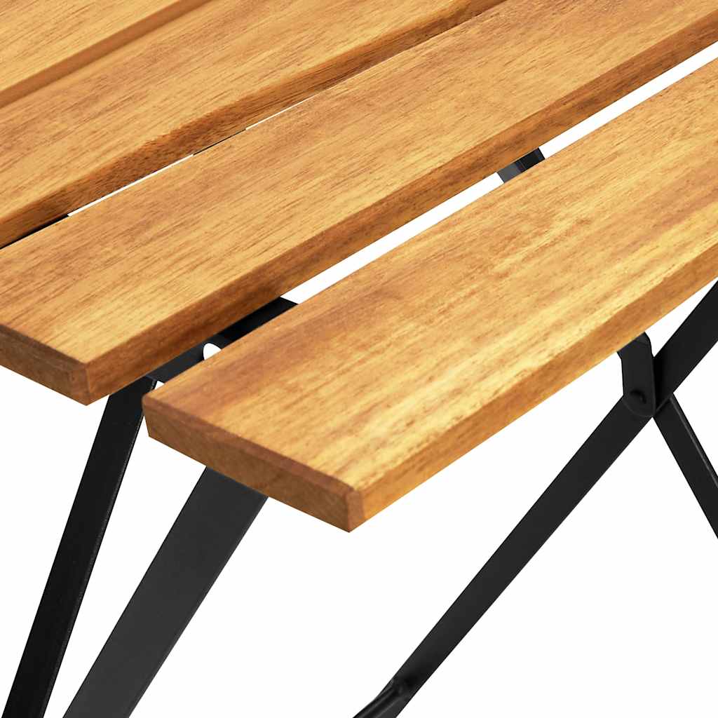 3-dijelni sklopivi bistro set od masivnog bagremovog drva Smeđa