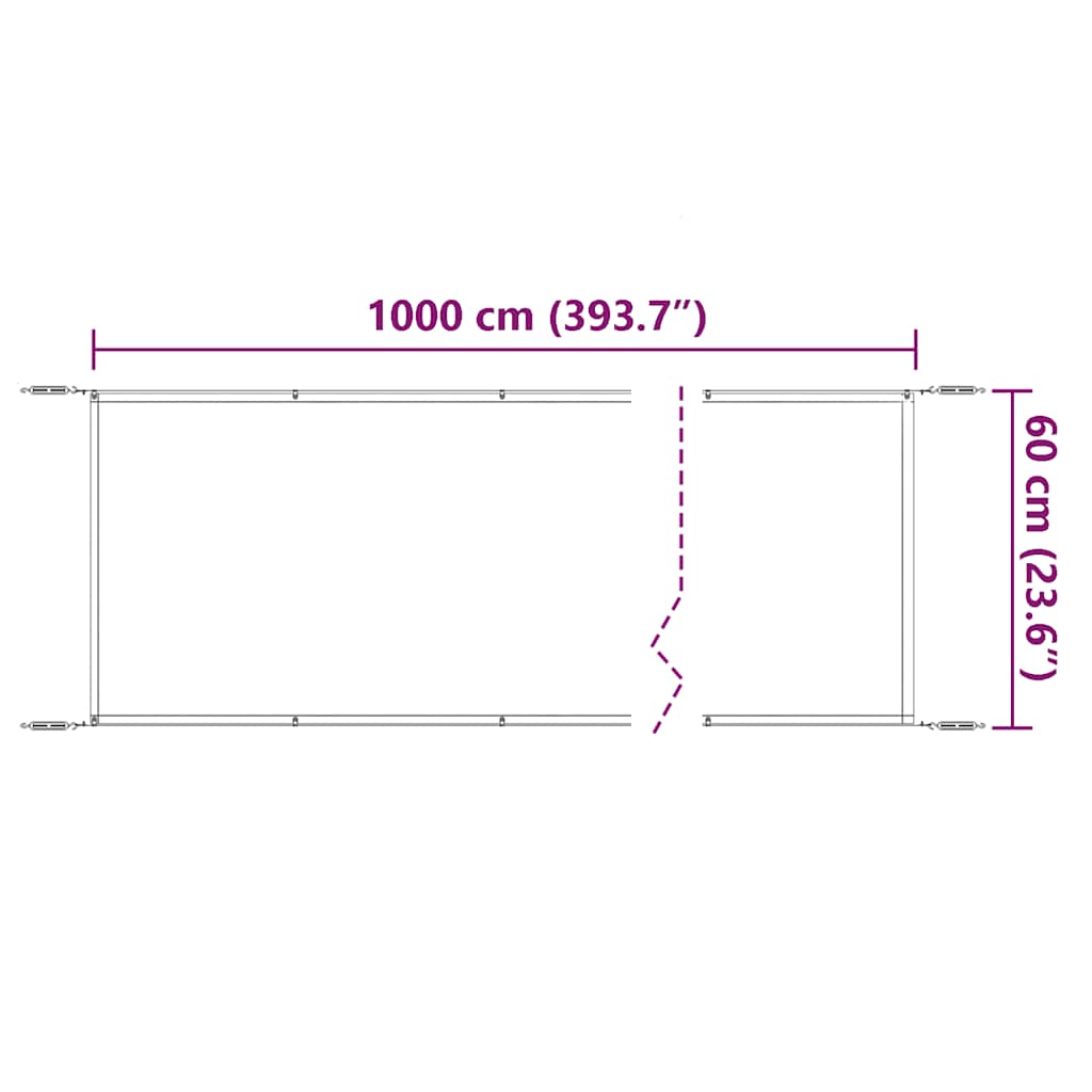Okomita tenda terakota 60 x 1000 cm od tkanine Oxford