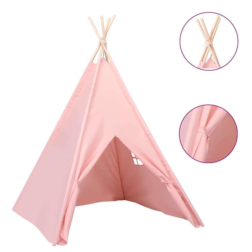 Dječji šator tipi od breskvine kore ružičasti 120x120x150 cm