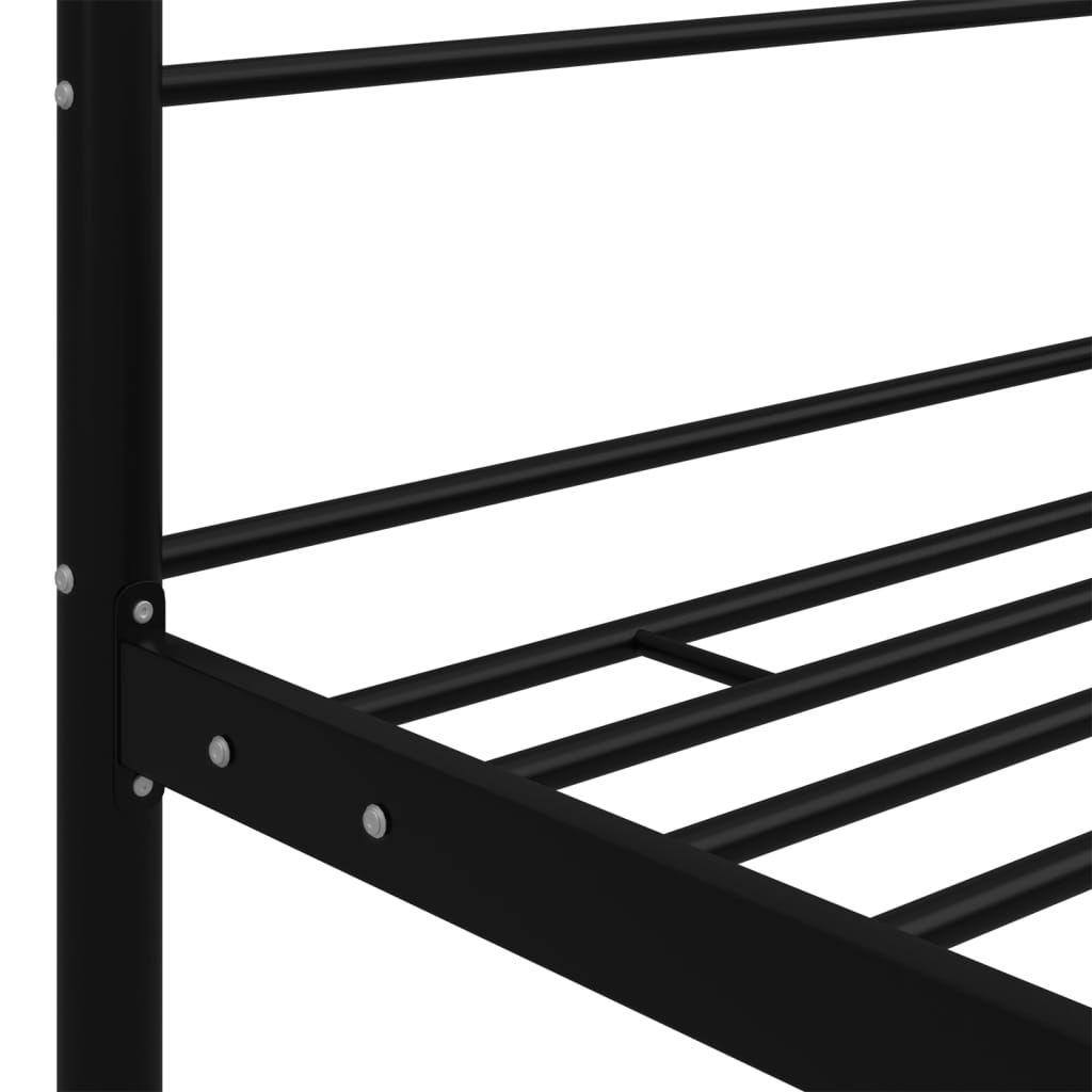 Okvir za krevet s nadstrešnicom crni metalni 140 x 200 cm