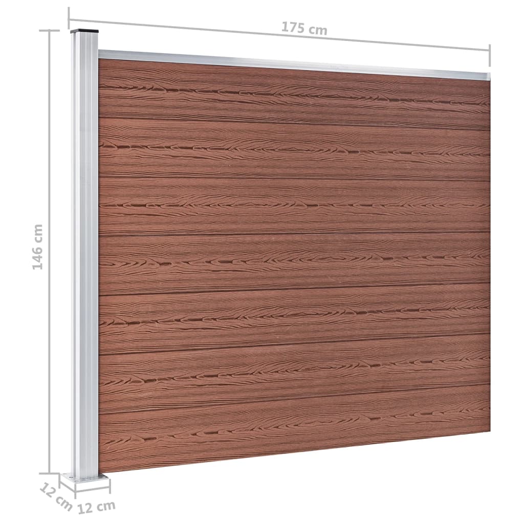 Panel za ogradu WPC 175 x 146 cm smeđi