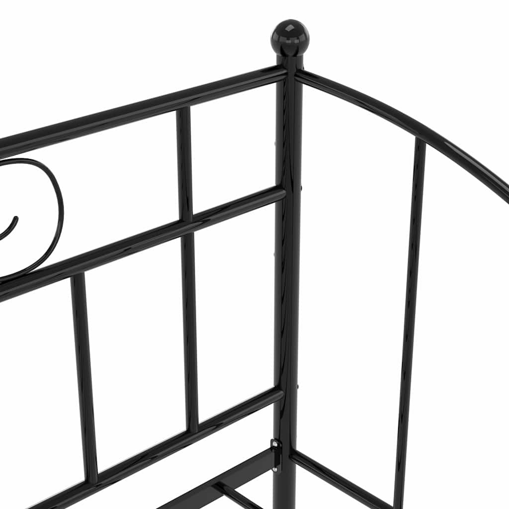 Okvir za krevet na razvlačenje crni metalni 90 x 200 cm Crna
