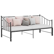 Okvir za krevet na razvlačenje crni metalni 90 x 200 cm Crna