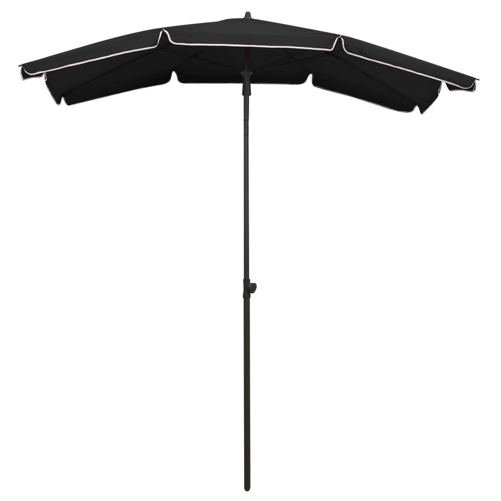 Vrtni suncobran sa stupom 200 x 130 cm crni