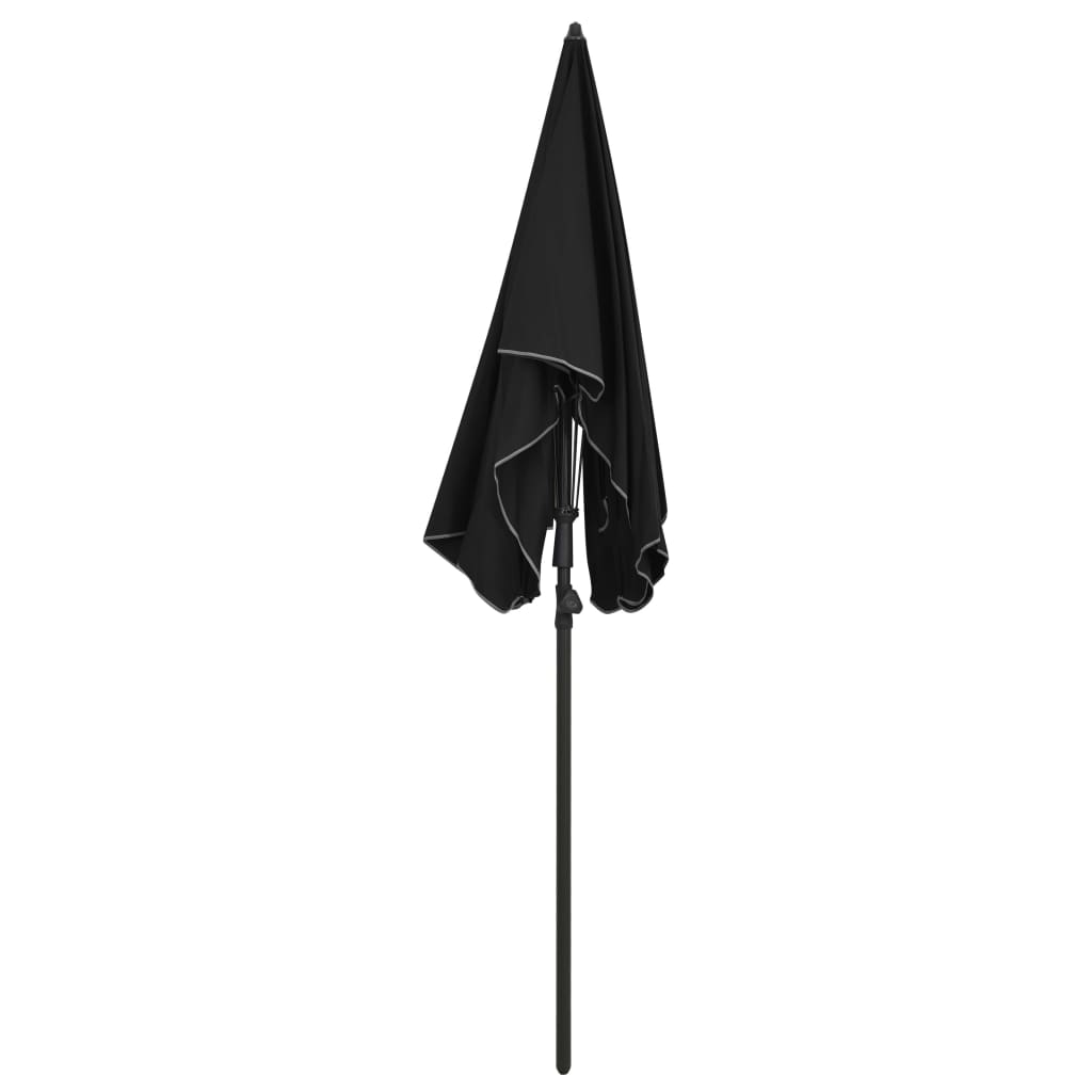 Vrtni suncobran sa stupom 200 x 130 cm crni
