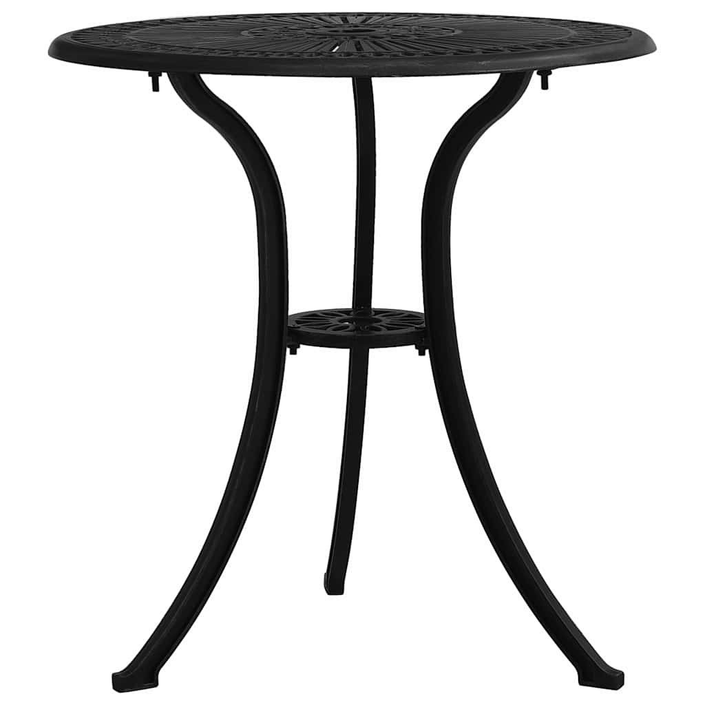 3-dijelni bistro set od lijevanog aluminija crni Crna