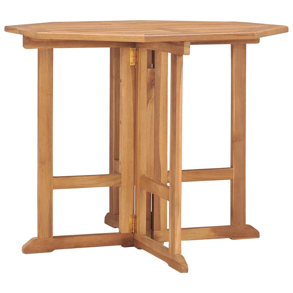 Sklopivi vrtni blagovaonski stol 90x90x75 cm masivna tikovina Smeđa