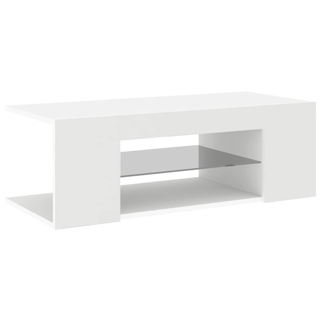 TV ormarić s LED svjetlima bijeli 90 x 39 x 30 cm