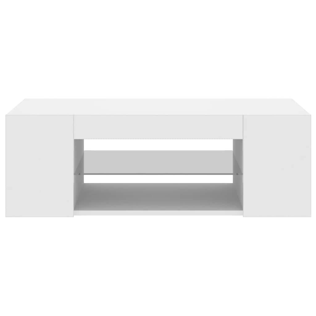 TV ormarić s LED svjetlima bijeli 90 x 39 x 30 cm