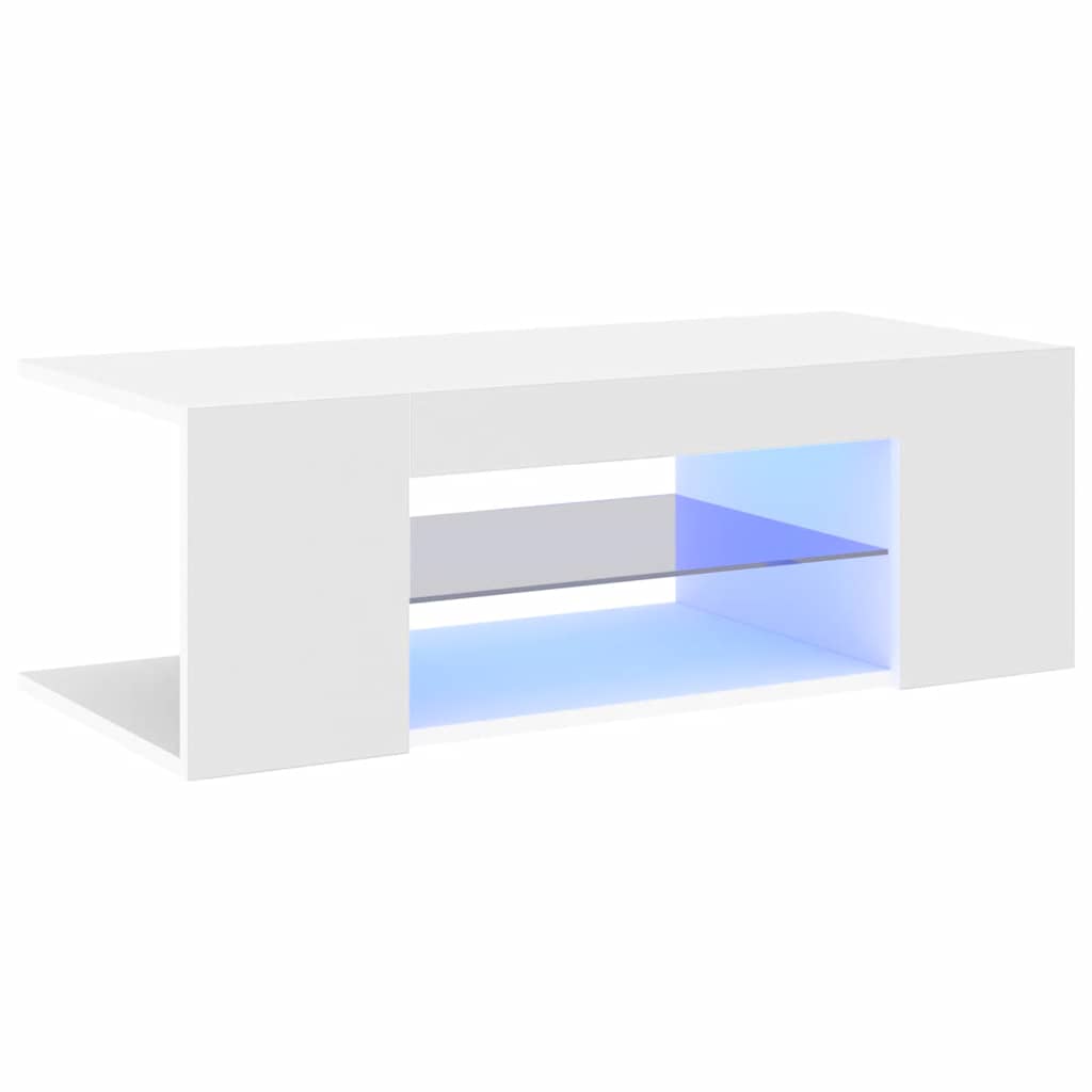 TV ormarić s LED svjetlima bijeli 90 x 39 x 30 cm