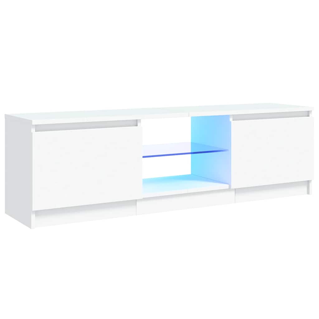 TV ormarić s LED svjetlima bijeli 120 x 30 x 36 cm