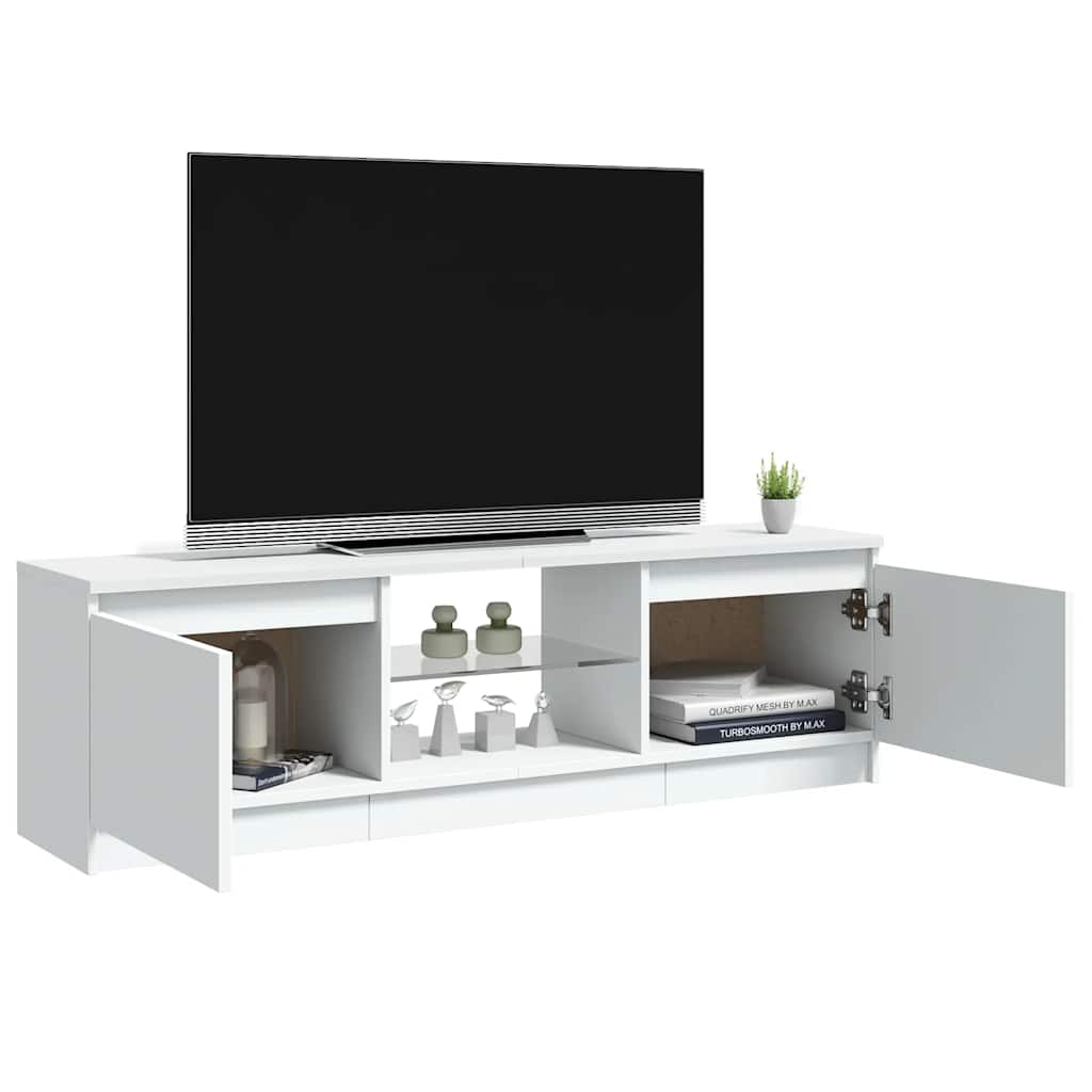 TV ormarić s LED svjetlima bijeli 120 x 30 x 36 cm