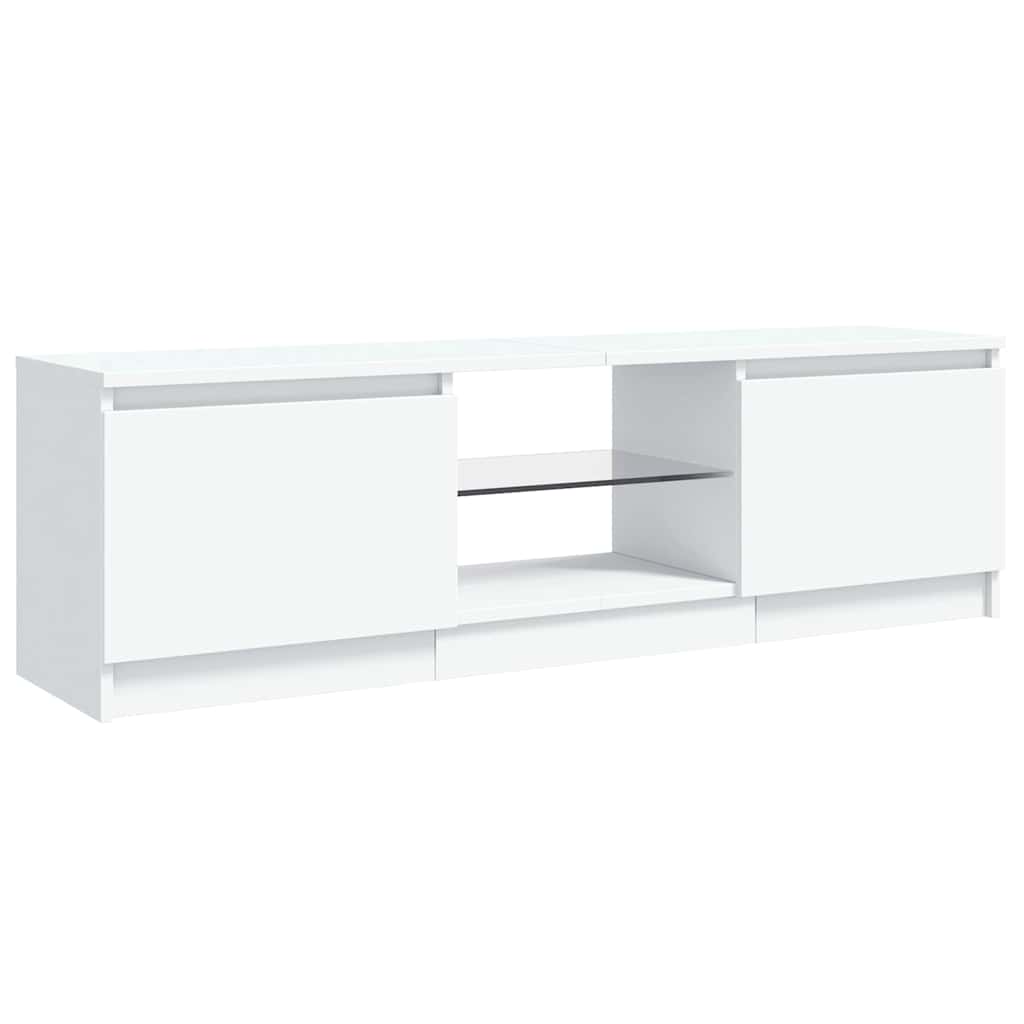 TV ormarić s LED svjetlima bijeli 120 x 30 x 36 cm