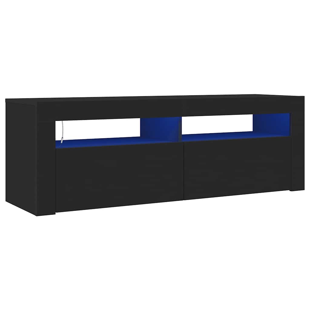 TV ormarić s LED svjetlima crni 120 x 35 x 40 cm