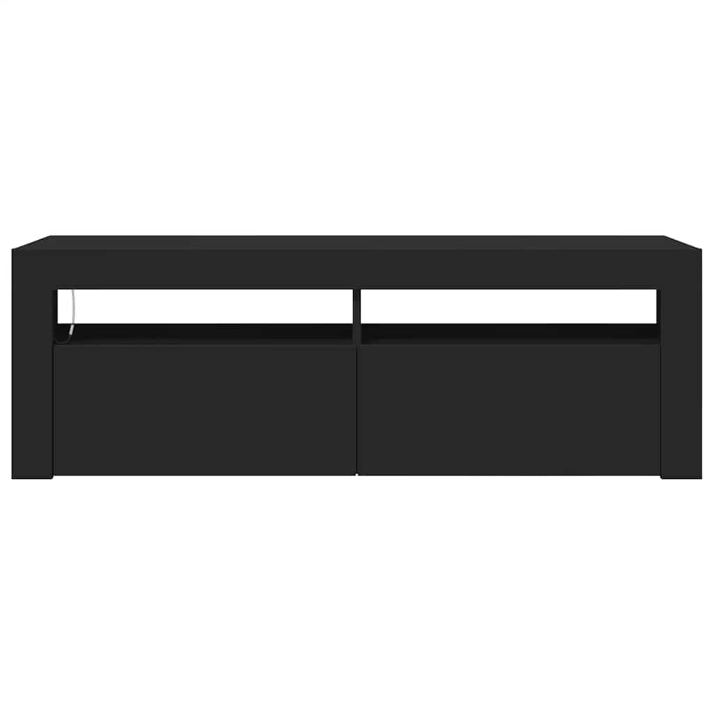 TV ormarić s LED svjetlima crni 120 x 35 x 40 cm
