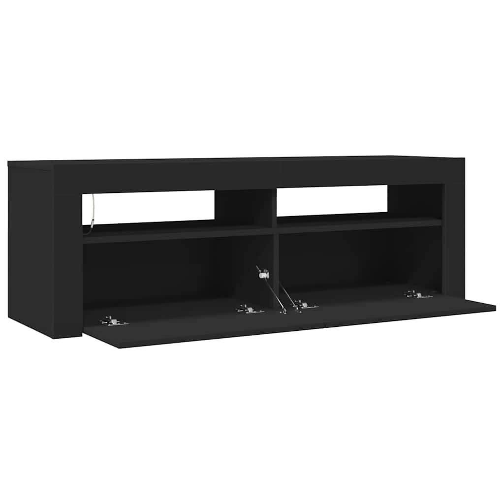 TV ormarić s LED svjetlima crni 120 x 35 x 40 cm