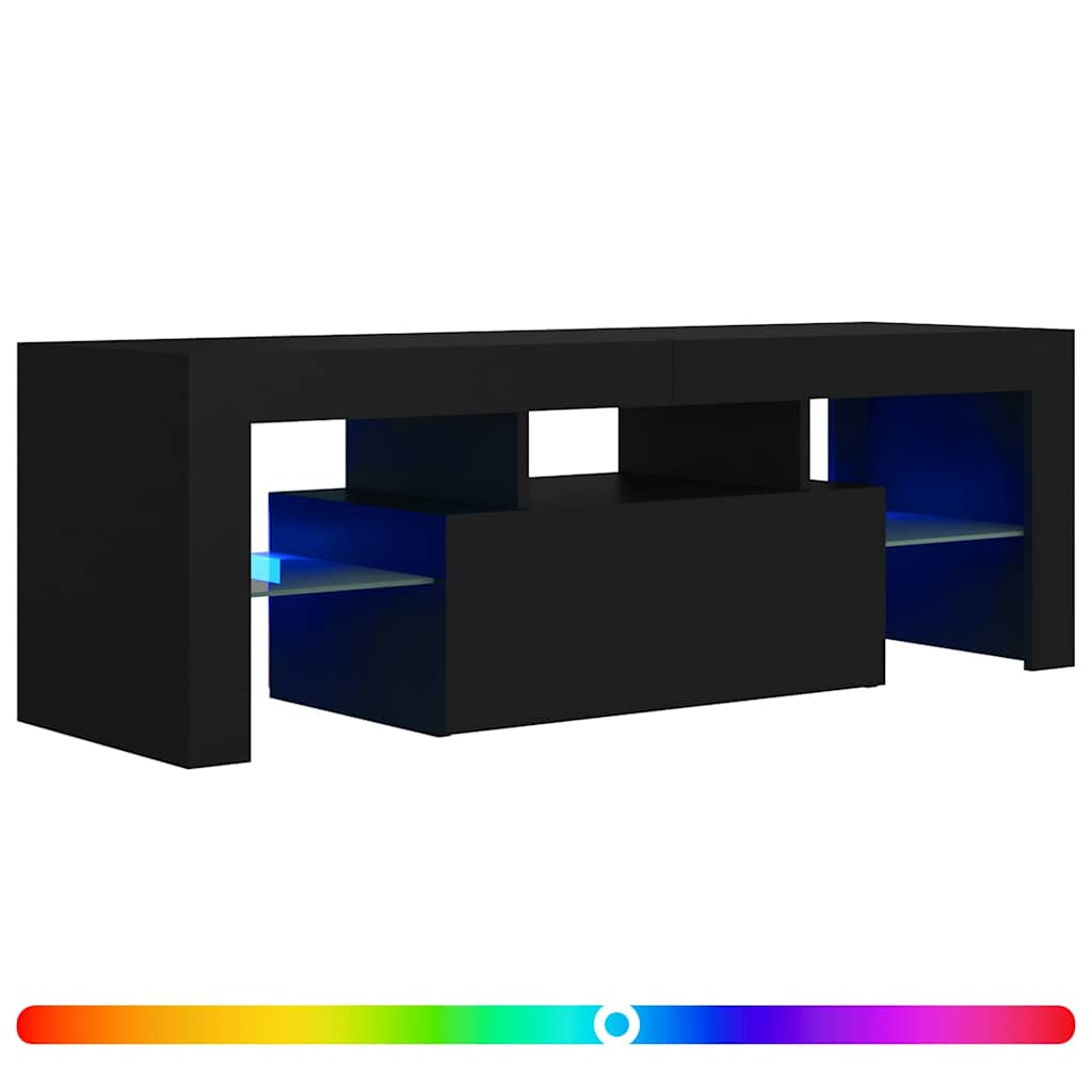 TV ormarić s LED svjetlima crni 120 x 35 x 40 cm