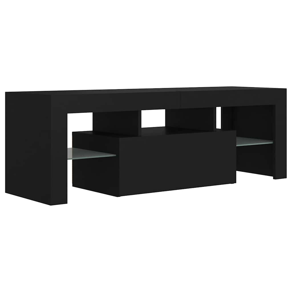 TV ormarić s LED svjetlima crni 120 x 35 x 40 cm