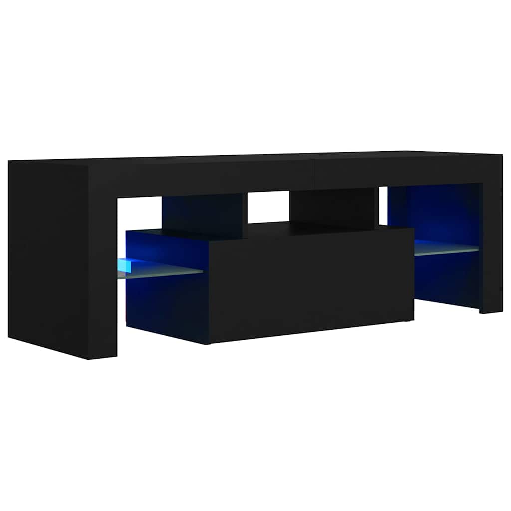 TV ormarić s LED svjetlima crni 120 x 35 x 40 cm