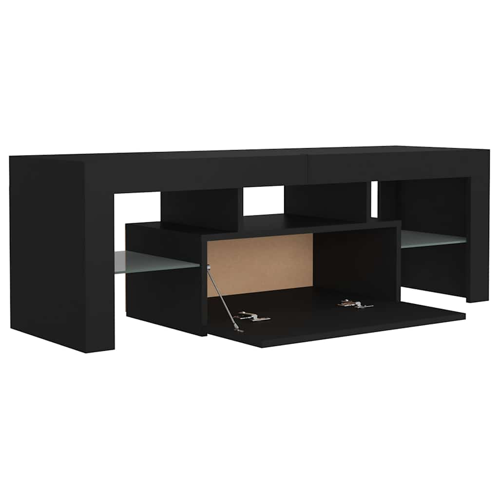 TV ormarić s LED svjetlima crni 120 x 35 x 40 cm