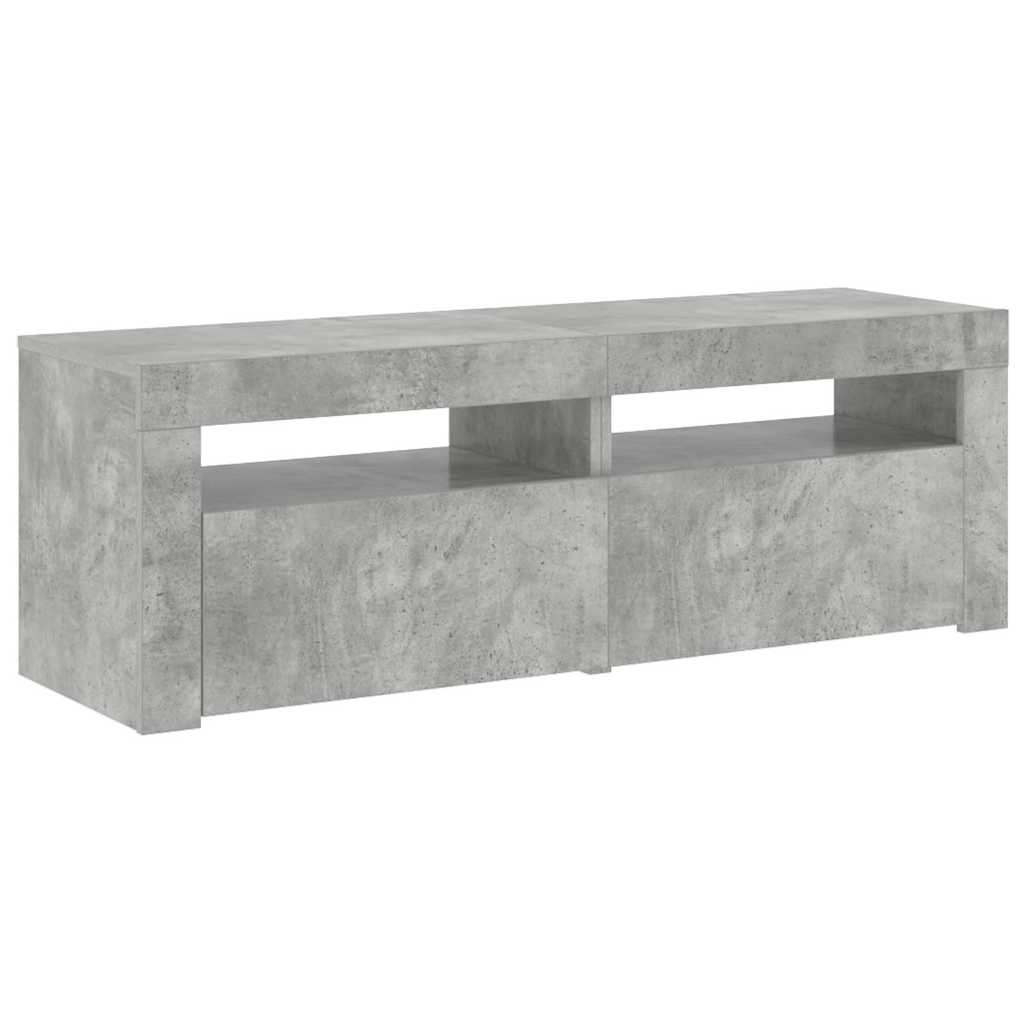 TV ormarić s LED svjetlima siva boja betona 120 x 35 x 40 cm