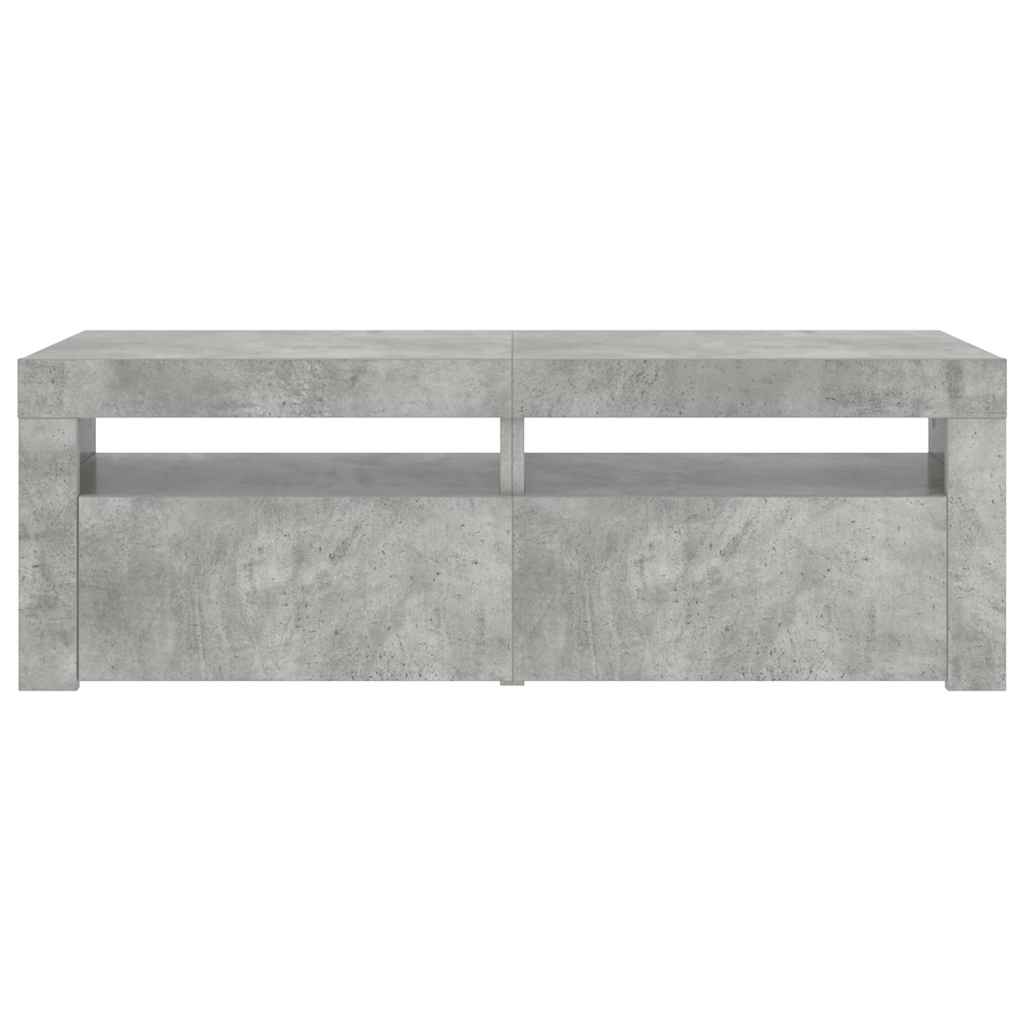 TV ormarić s LED svjetlima siva boja betona 120 x 35 x 40 cm
