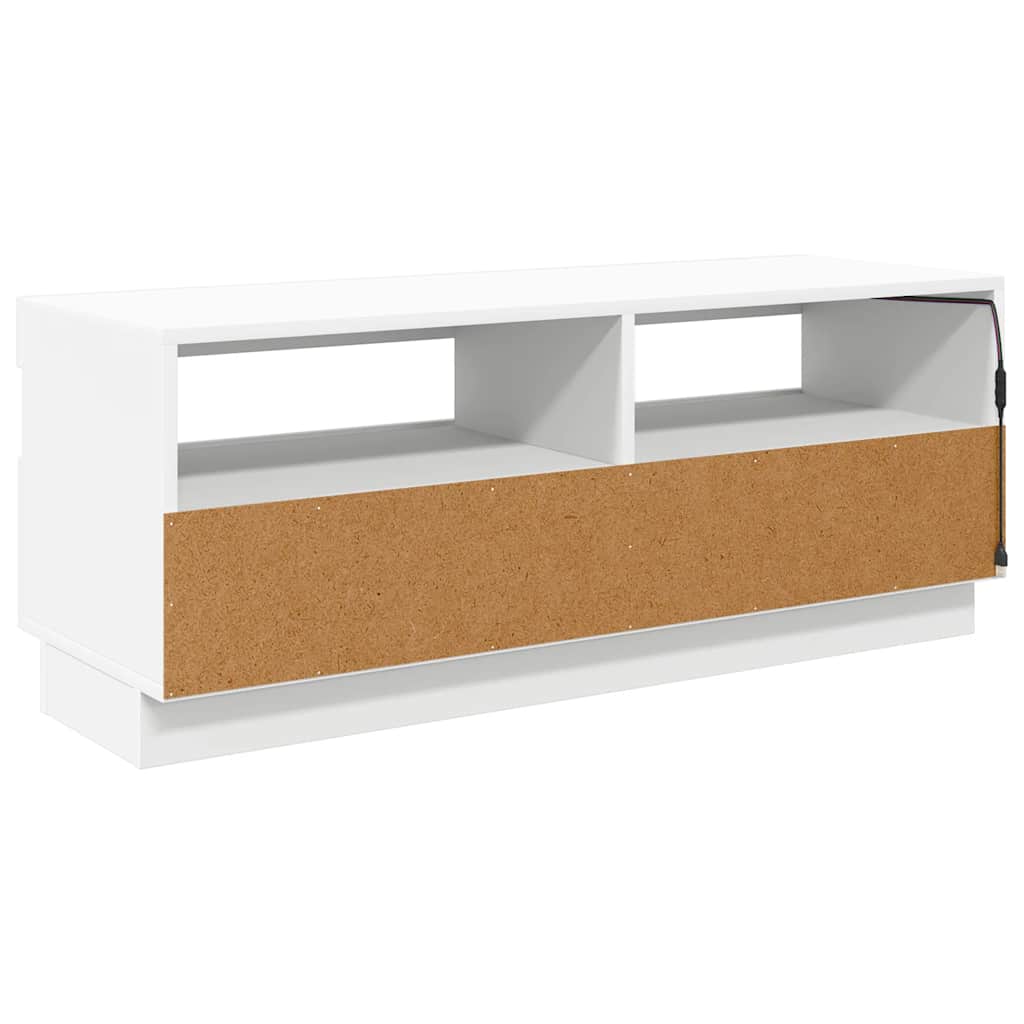 TV ormarić s LED svjetlima bijeli 100 x 35 x 40 cm