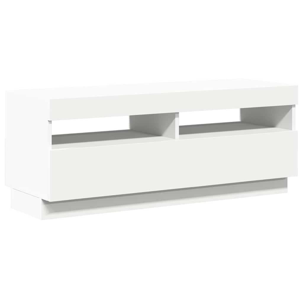 TV ormarić s LED svjetlima bijeli 100 x 35 x 40 cm