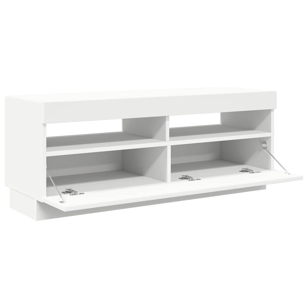 TV ormarić s LED svjetlima bijeli 100 x 35 x 40 cm
