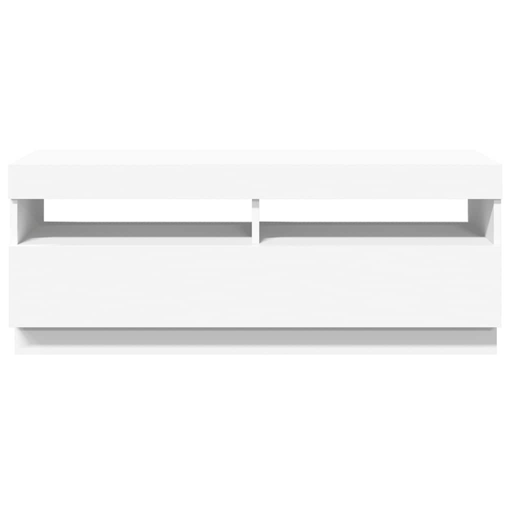 TV ormarić s LED svjetlima bijeli 100 x 35 x 40 cm