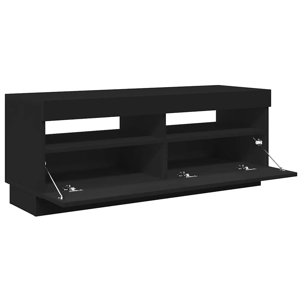 TV ormarić s LED svjetlima crni 100 x 35 x 40 cm