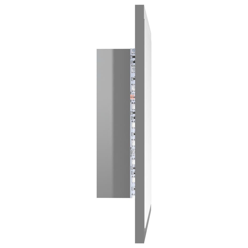 LED kupaonsko ogledalo visoki sjaj sivo 40x8,5x37 cm akrilno