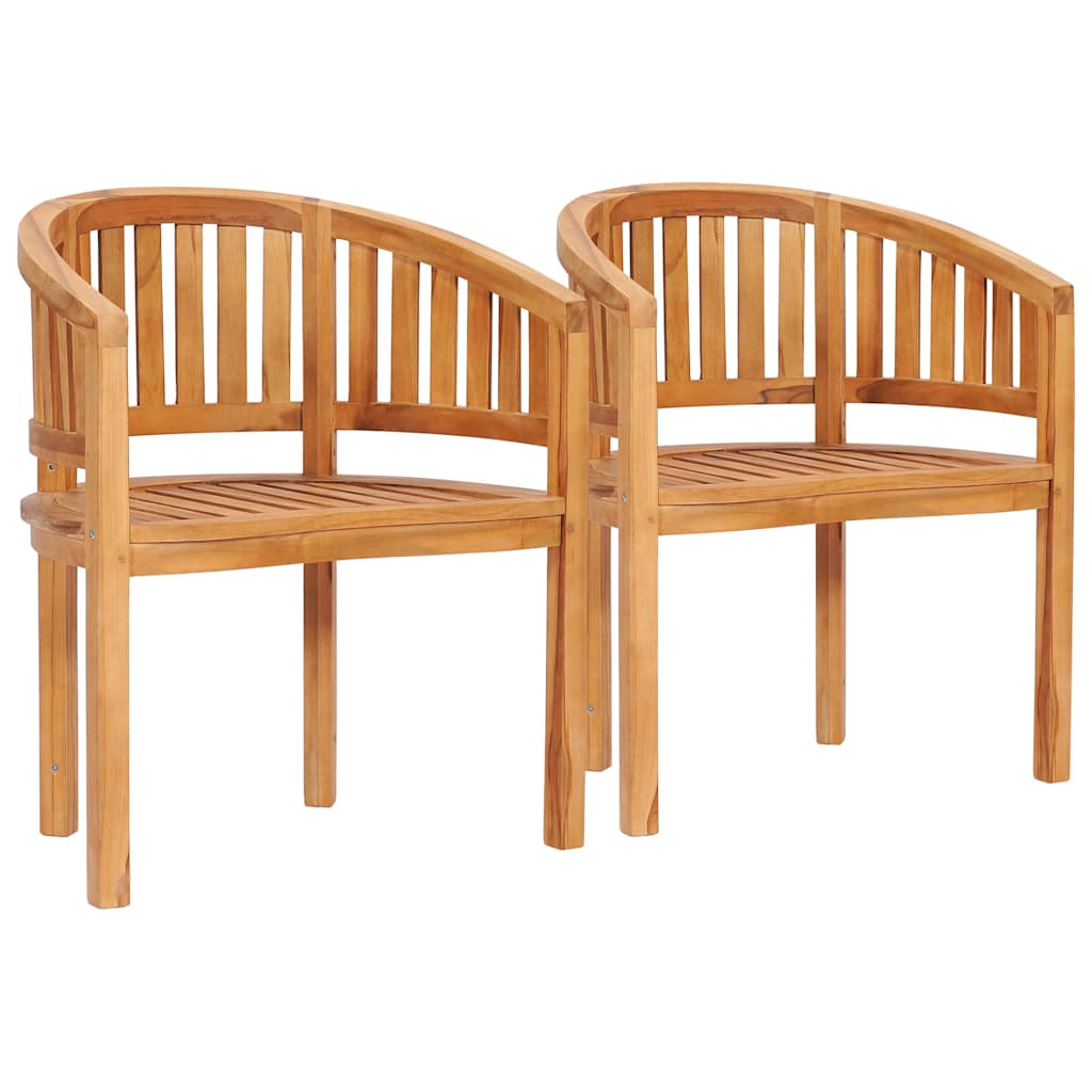 5-dijelna vrtna garnitura u obliku banane od masivne tikovine Smeđa 90 x 50 x 45 cm